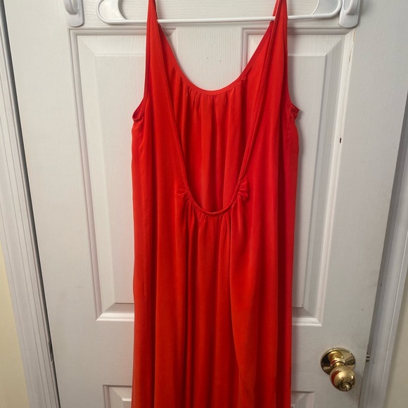 Toupy Paris Silk Long Red Dress - Picture 3 of 5